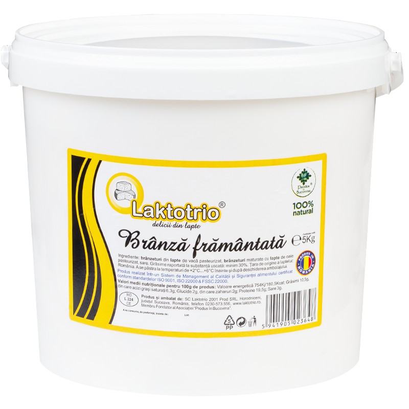 Branza framantata, galeata 5 kg, cu lapte de oaie, Cod 00004125