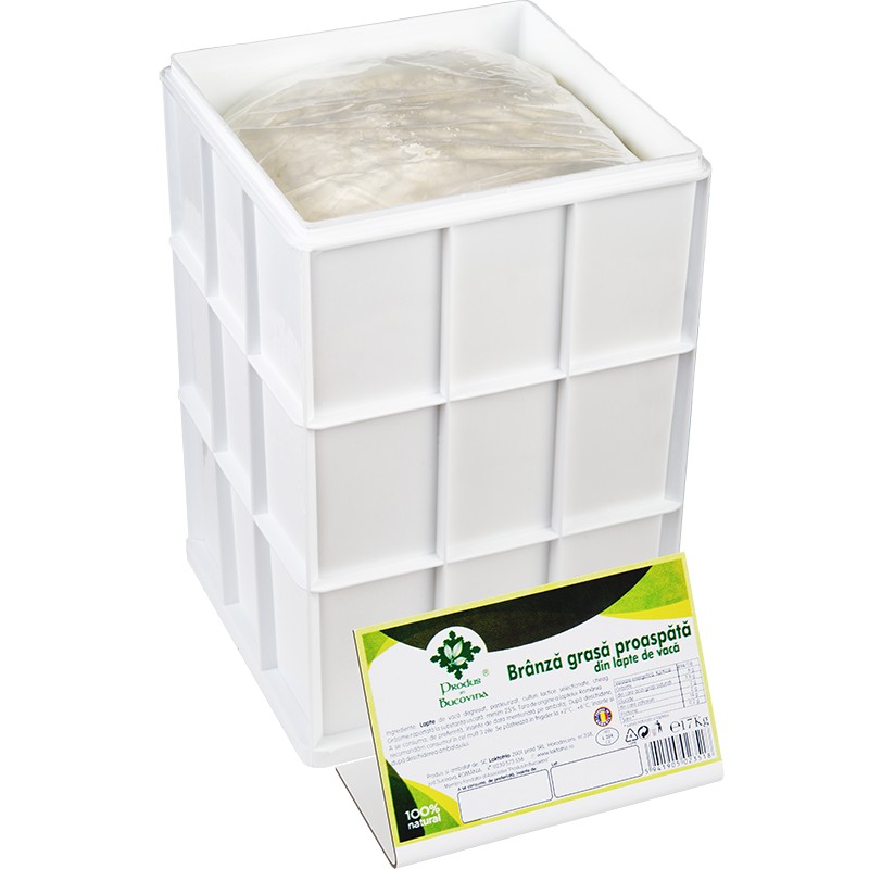 Branza grasa din lapte de vaca, 25%, 17 kg, cutie, Cod 00002056