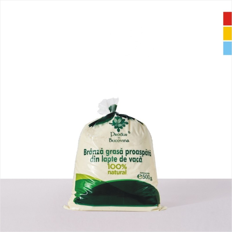 Branza grasa din lapte de vaca, 25%, 500 g, Cod 00002054