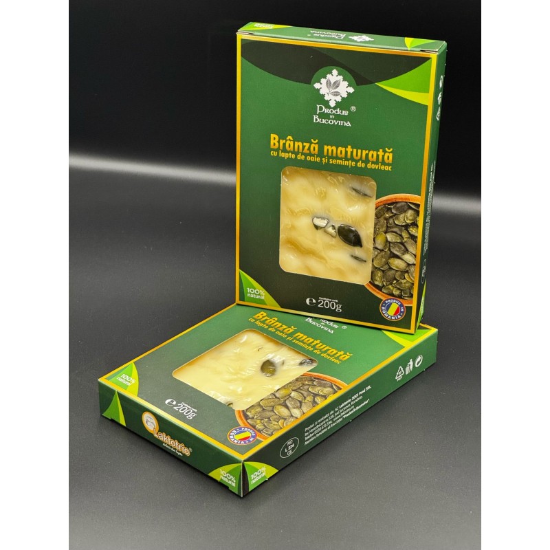 BRANZA MATURATA CU LAPTE DE OAIE SI MIEZ DE SEMINTE DE DOVLEAC, 200G