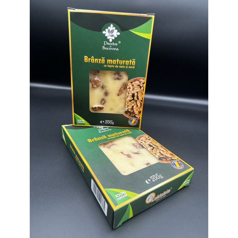 BRANZA MATURATA CU LAPTE DE OAIE SI NUCA, 200G