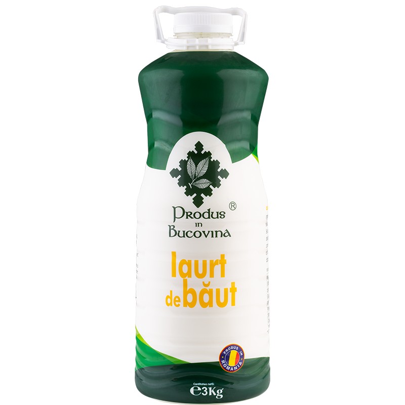 Iaurt de baut, 2% grasime, 3 kg, din lapte de vaca, pasteurizat, Cod 00003397