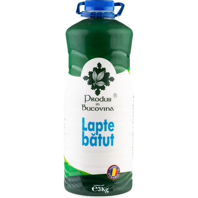 Lapte batut, 2% grasime, 3 kg, din lapte de vaca, pasteurizat,Cod 00003395