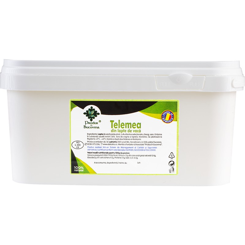 Telemea din lapte de vaca, 5 Kg, proaspata, 36% grasime, Cod 00003293