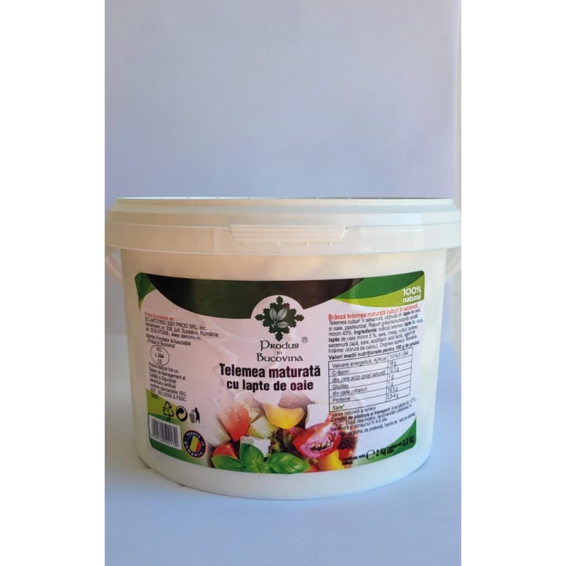 TELEMEA MATURATA CU LAPTE DE OAIE, 2 KG, CUBURI,  Cod 00004506