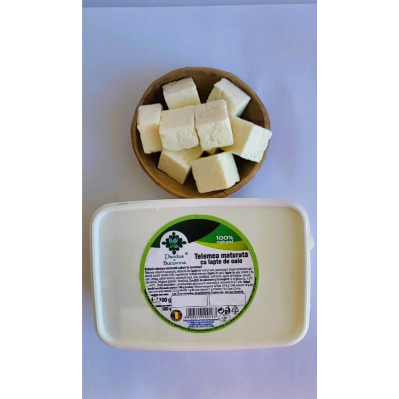 TELEMEA MATURATA CU LAPTE DE OAIE, 300 G, CUBURI,  Cod 00004502