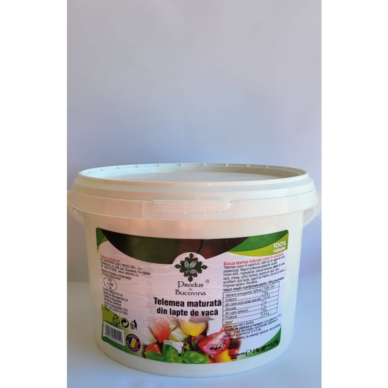 TELEMEA MATURATA DIN LAPTE DE VACA, 2 KG, CUBURI, Cod 00004504