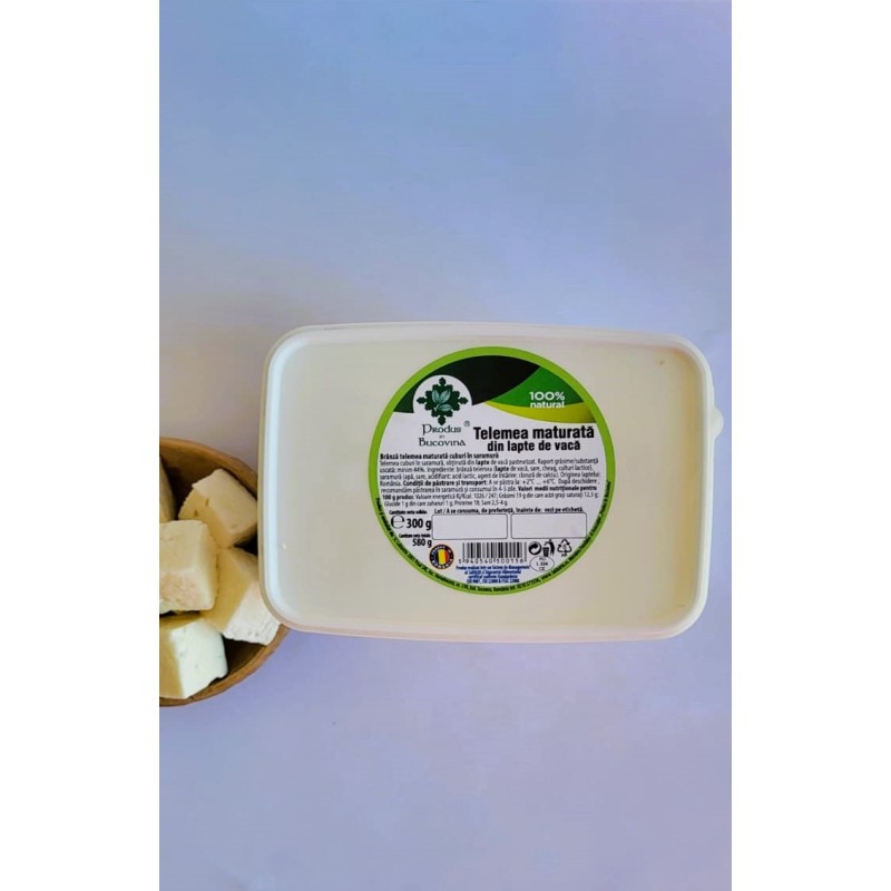 TELEMEA MATURATA DIN LAPTE DE VACA, 300 G, CUBURI, Cod 00004500