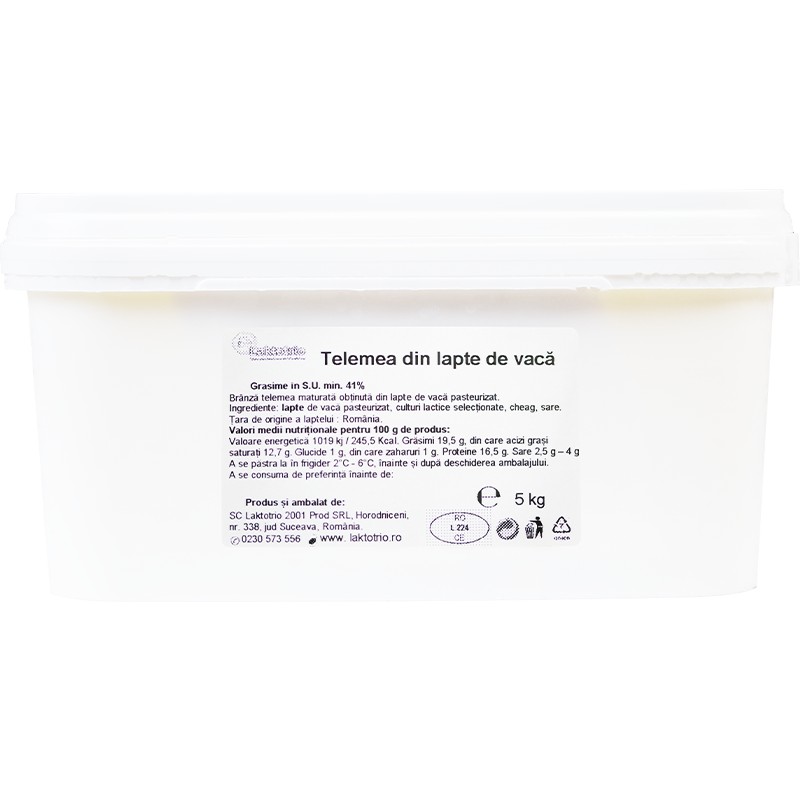 Telemea maturata din lapte de vaca, 5 Kg, 44% grasime, Cod 00004138